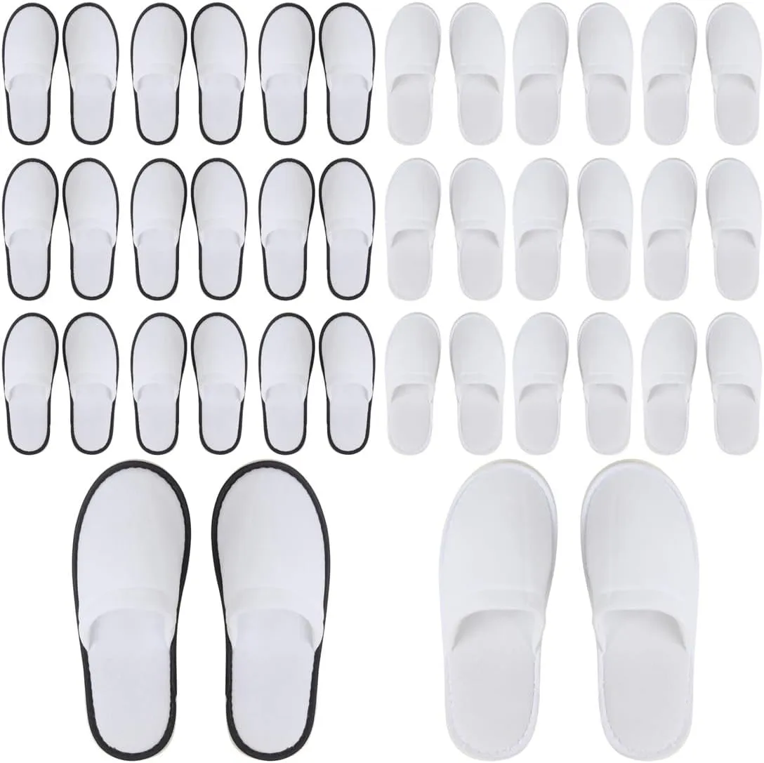 10-20 Pairs Disposable Slippers for Guests Hotel Slippers Bulk Spa Slippers Closed Toe House Slippers Guest Slippers Bulk for Adult for Men and Women