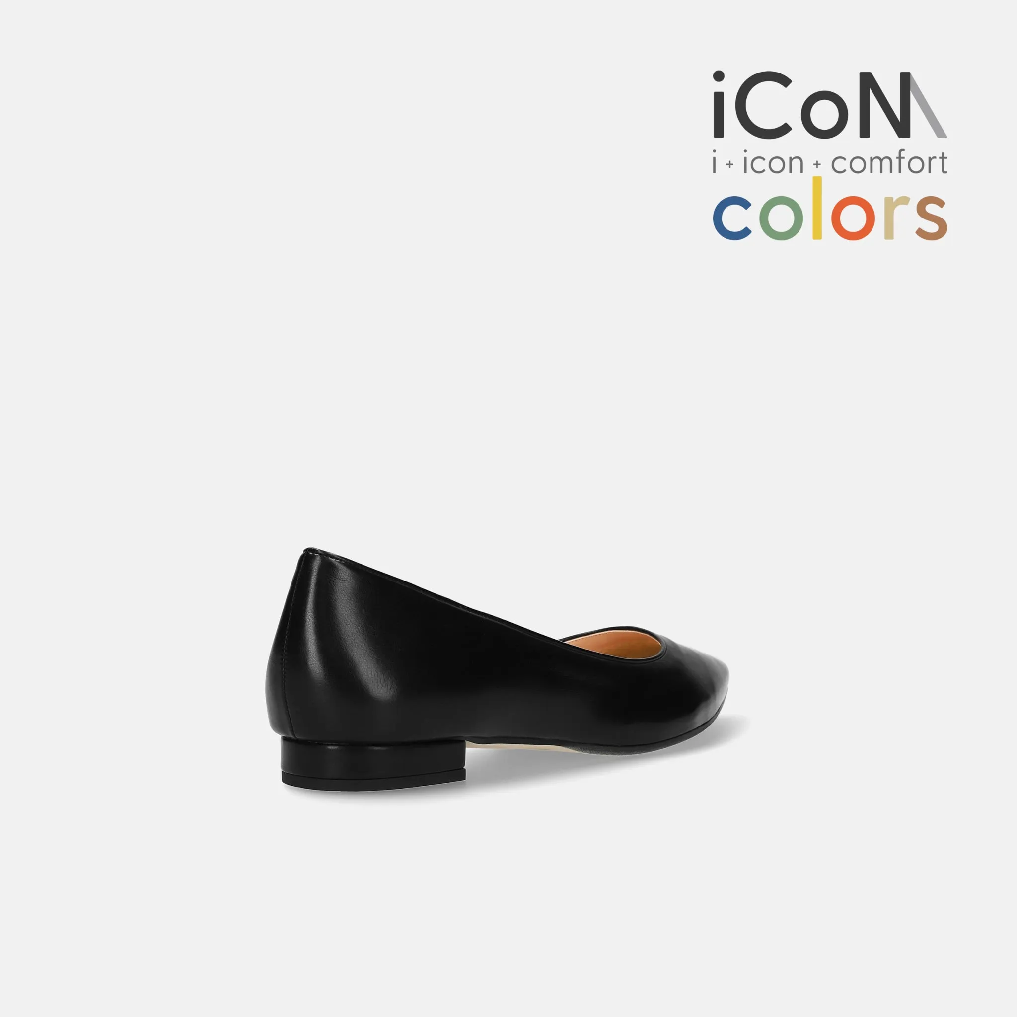 10% OFF: 2024SS: iCoN COLORS: Pointed Toe Smooth Flat Shoes (C20143) Black