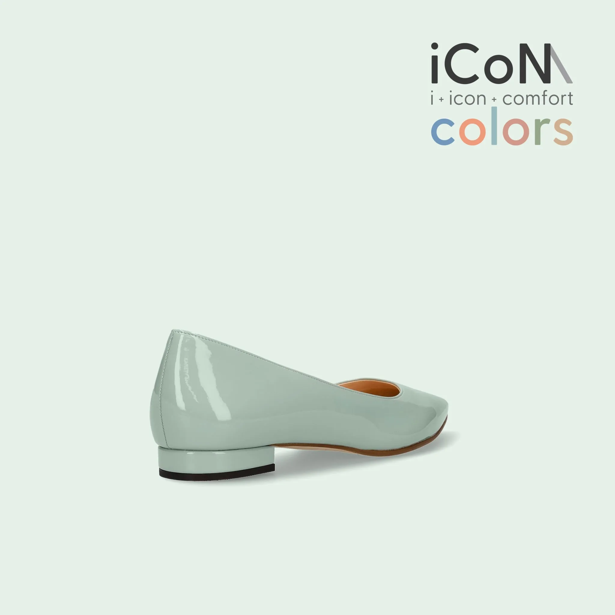 15% OFF: iCoN COLORS: Pointed Toe Enamel Flat Shoes (C20141) S Green E