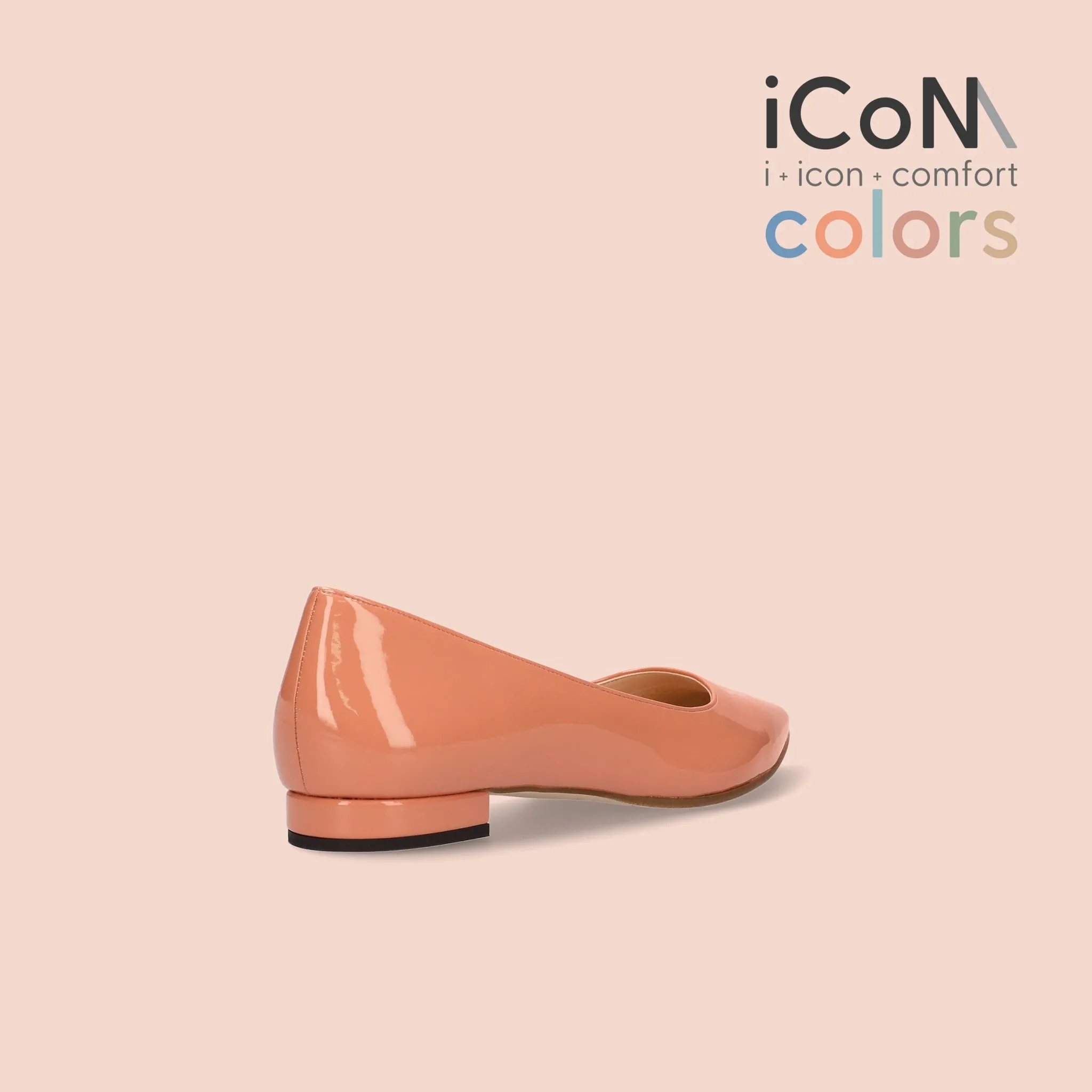 15% OFF: iCoN COLORS: Pointed Toe Enamel Flat Shoes (C20141) S Orange E