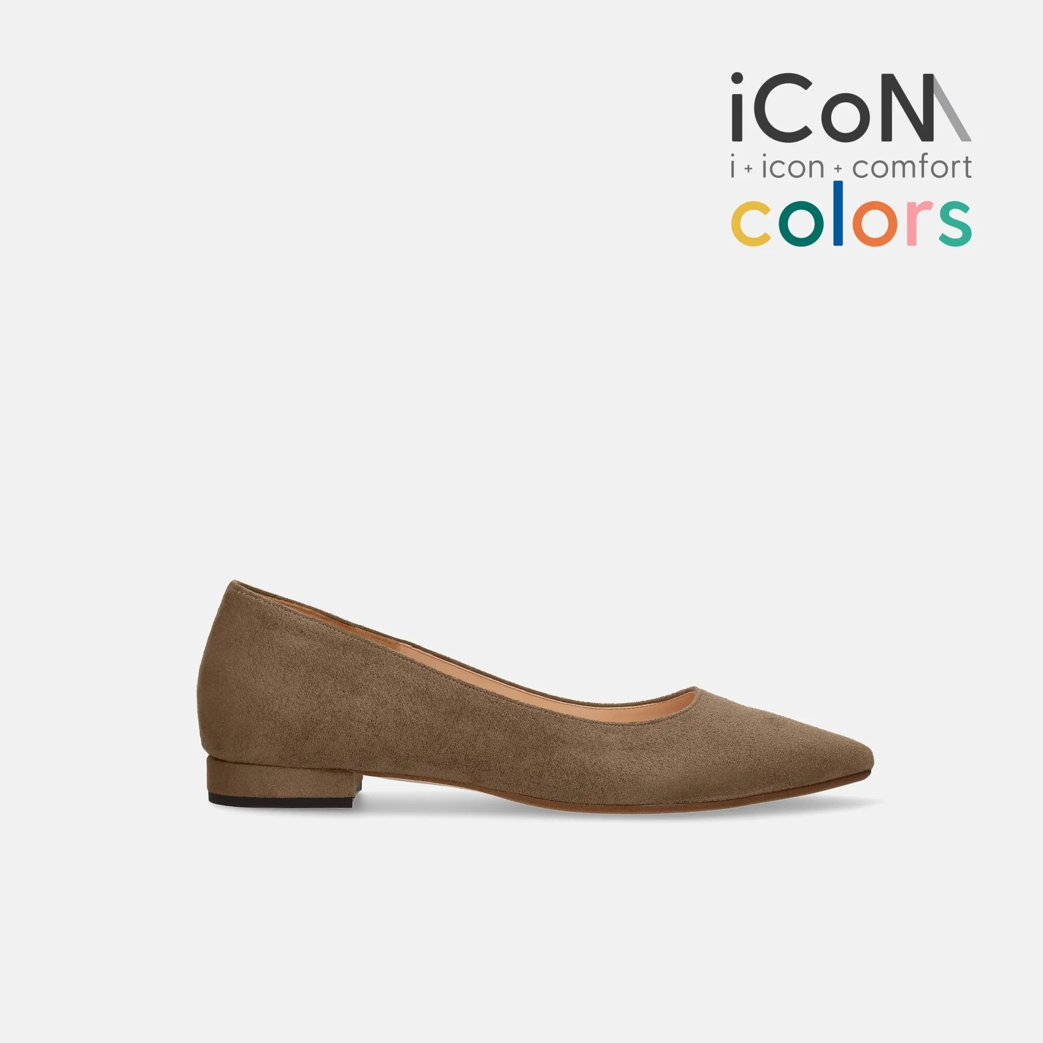 15% OFF: iCoN COLORS: Pointed toe suede flat shoes (C20142) Taupe S