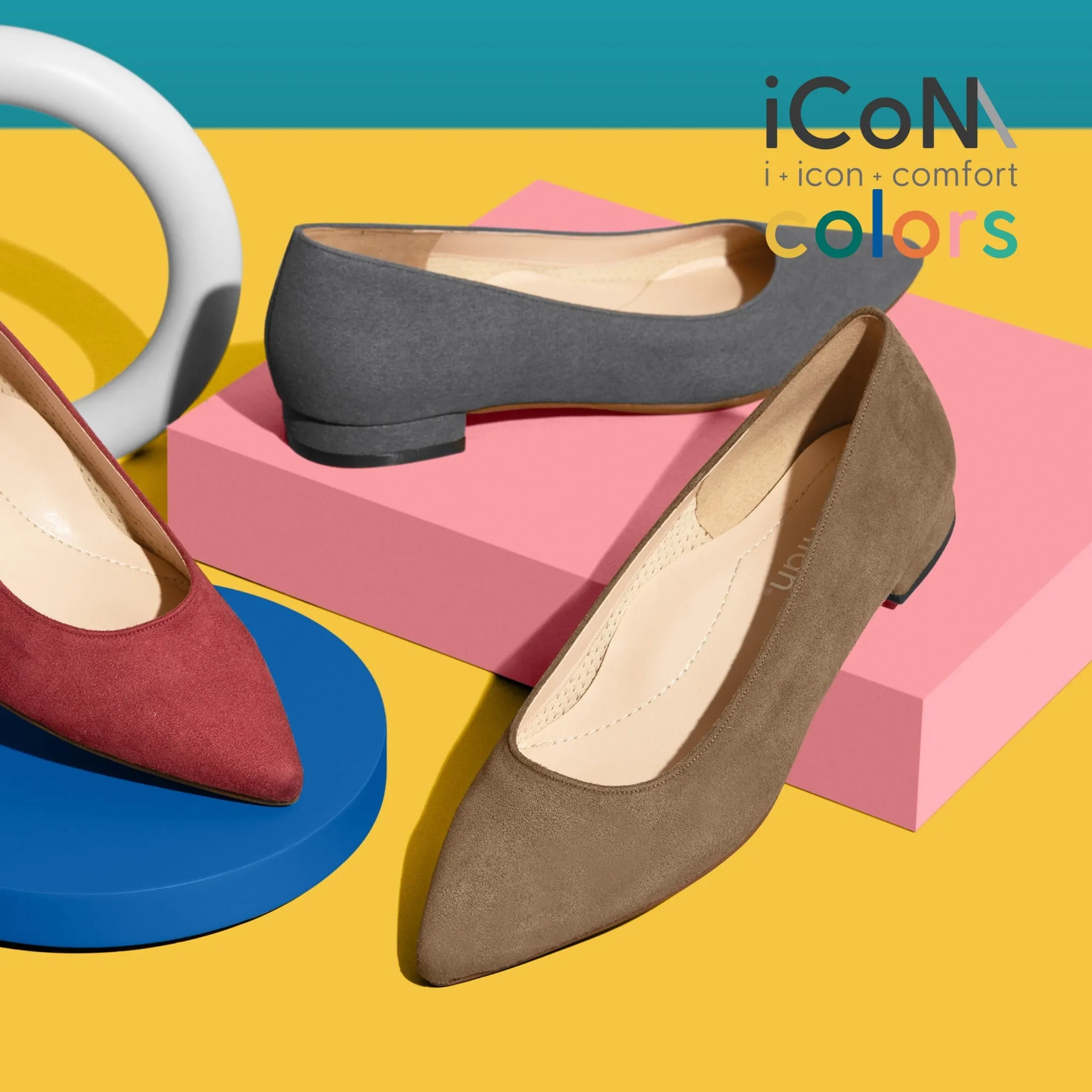 15% OFF: iCoN COLORS: Pointed toe suede flat shoes (C20142) Taupe S