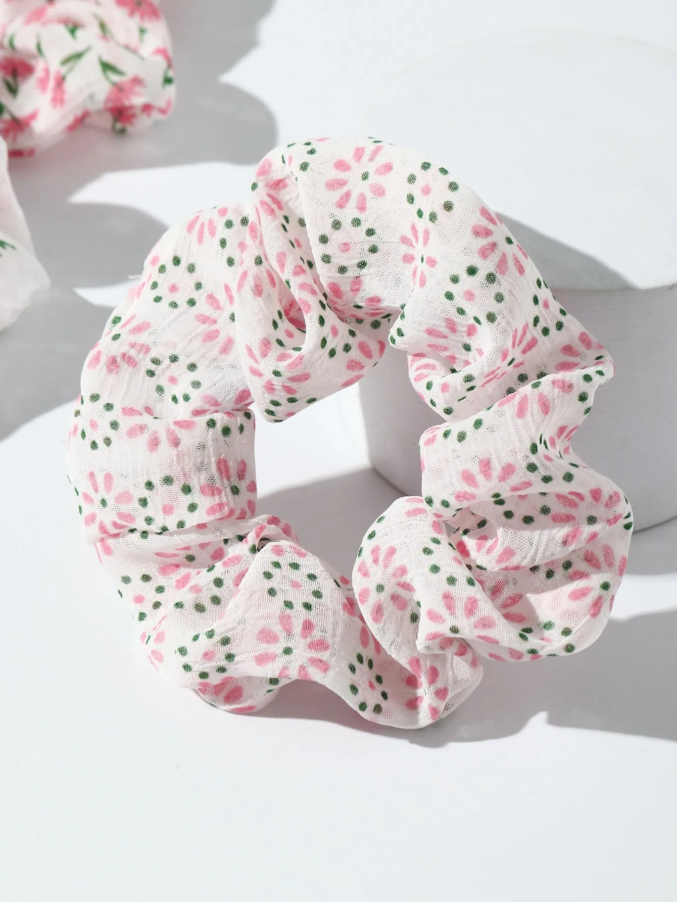 6pcs Printed Wide Bow Hair Scrunchies