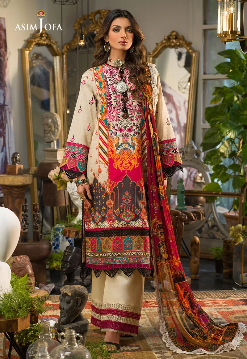 AJPR-22 | Asim Jofa Prints Rania Collection 2022 | Unstitched Embroidered Lawn Suits