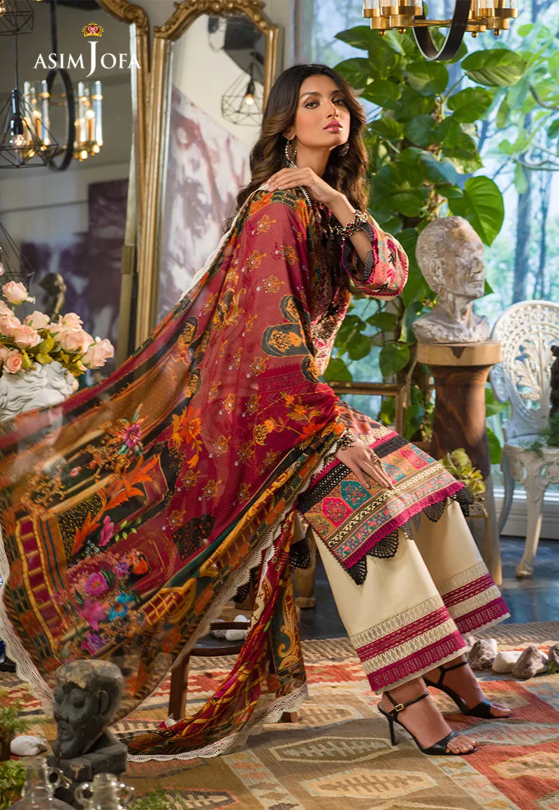 AJPR-22 | Asim Jofa Prints Rania Collection 2022 | Unstitched Embroidered Lawn Suits