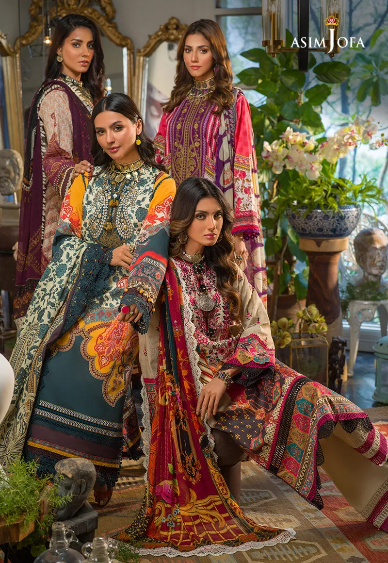 AJPR-22 | Asim Jofa Prints Rania Collection 2022 | Unstitched Embroidered Lawn Suits