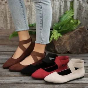 'Amoret' Cross Strap Slip-On Flats