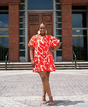 Animal Print Abstract Dress
