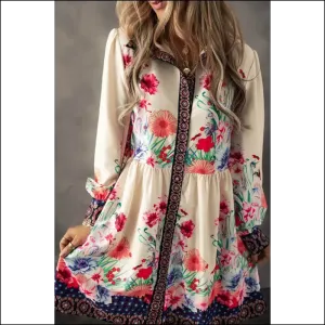 Apricot Floral Dress: Sunshine & High Waist Mayhem 😈