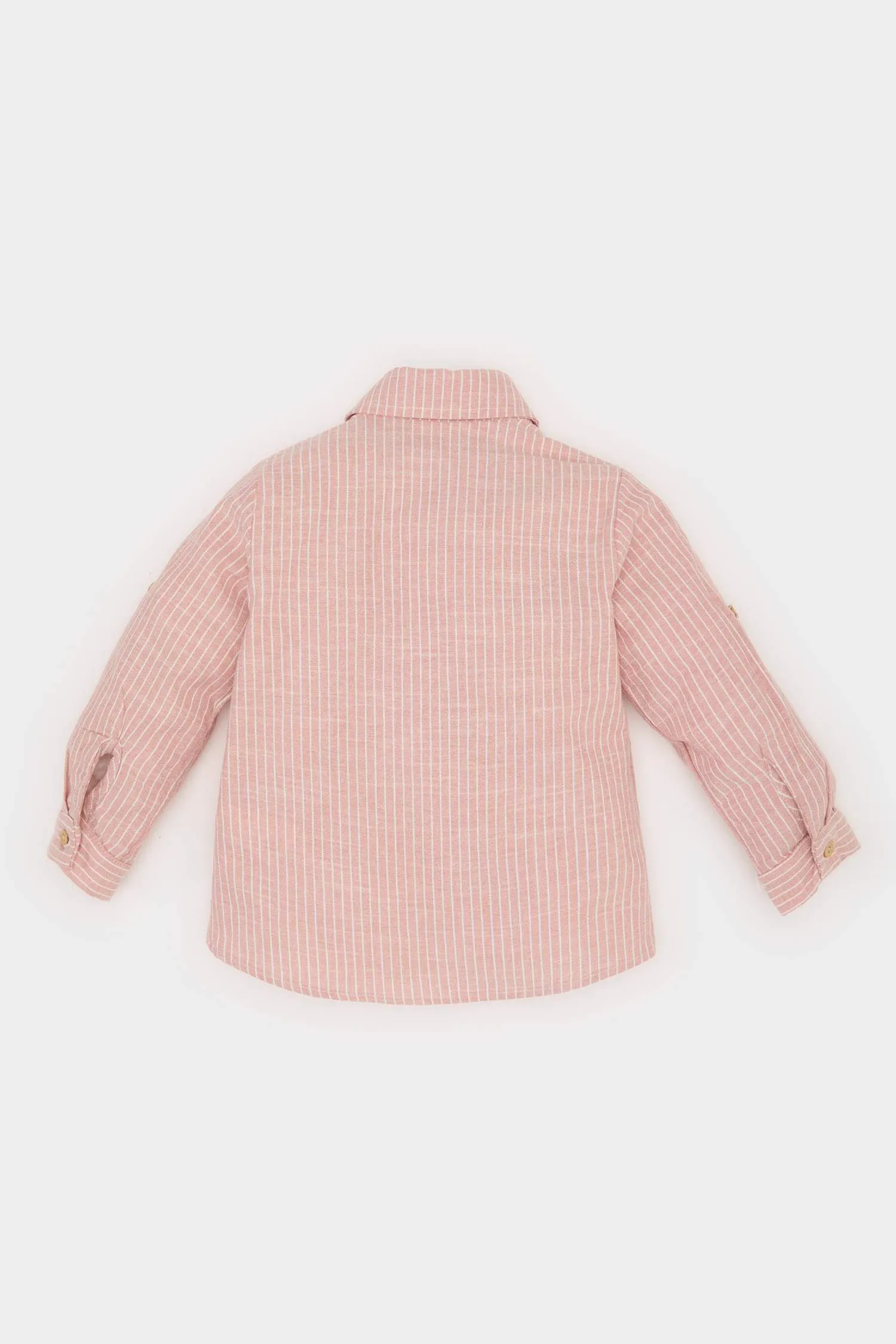 Baby Boy Shirt Collar Flam Poplin Long Sleeve Shirt