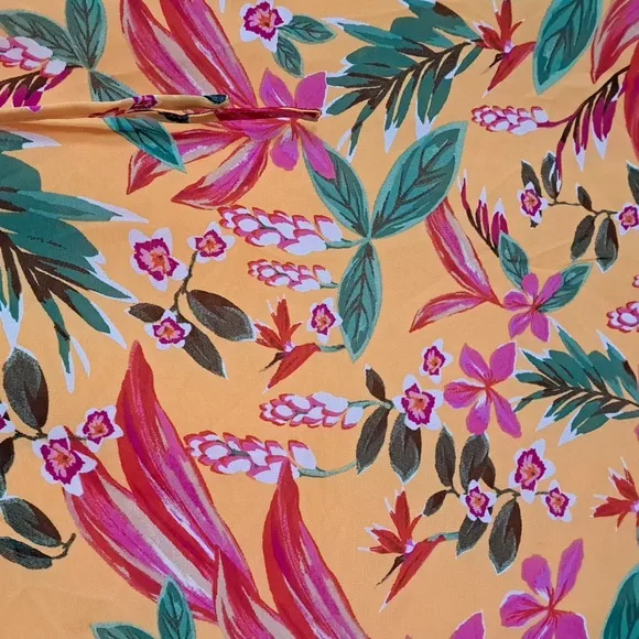 Bar III Chiffon Printed Maxi Dress Kauai Gardens XL