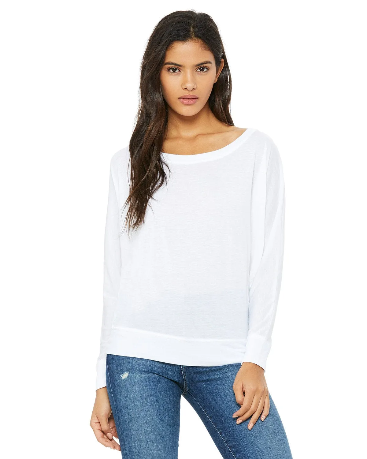 Bella Canvas Ladies Long Sleeve Off The Shoulder Top
