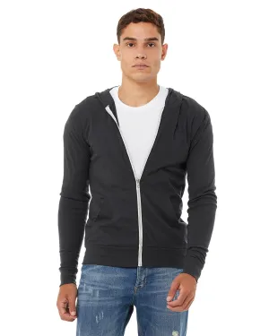 Bella Canvas Unisex Triblend Full-Zip Lightweight Hoodie | Sld Dk Gry Trbln