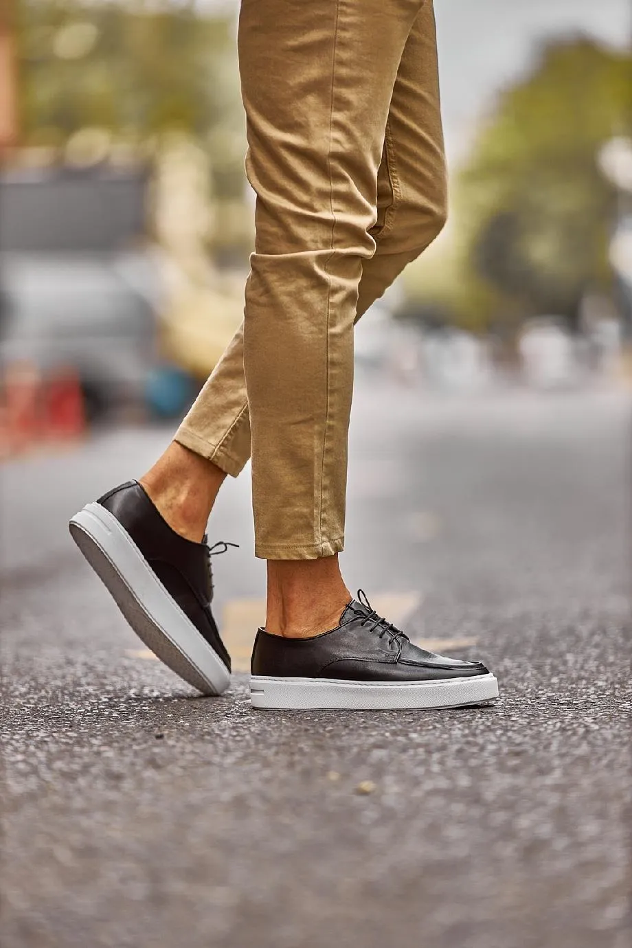 Black Casual Lace-Up