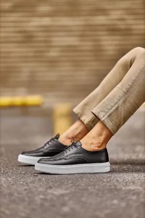 Black Casual Lace-Up