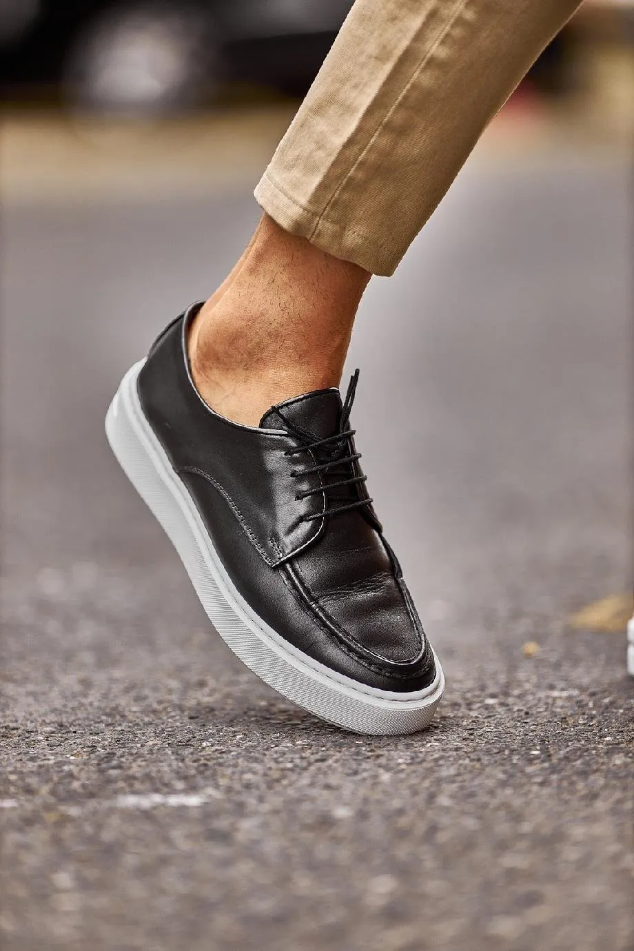 Black Casual Lace-Up