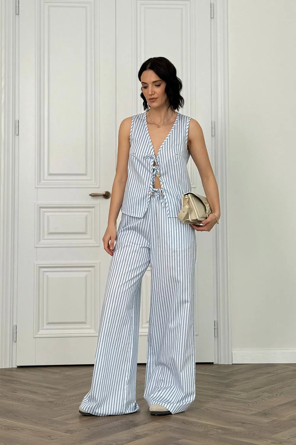 Blue cotton suit