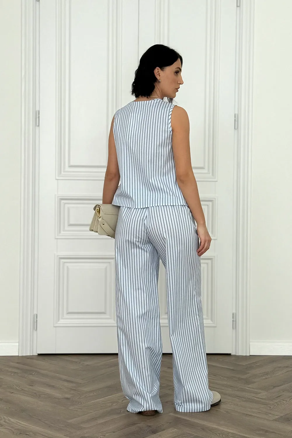 Blue cotton suit