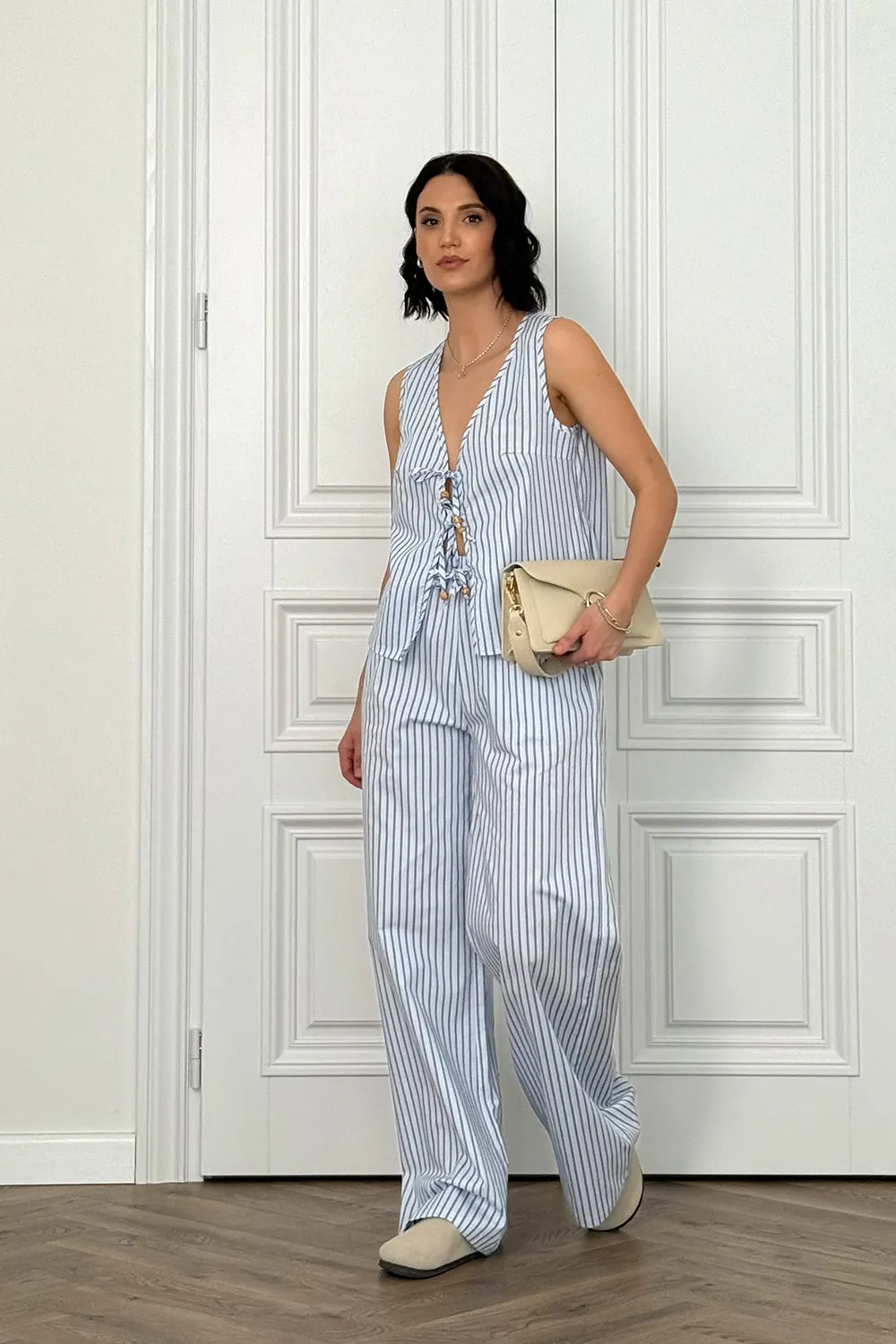 Blue cotton suit