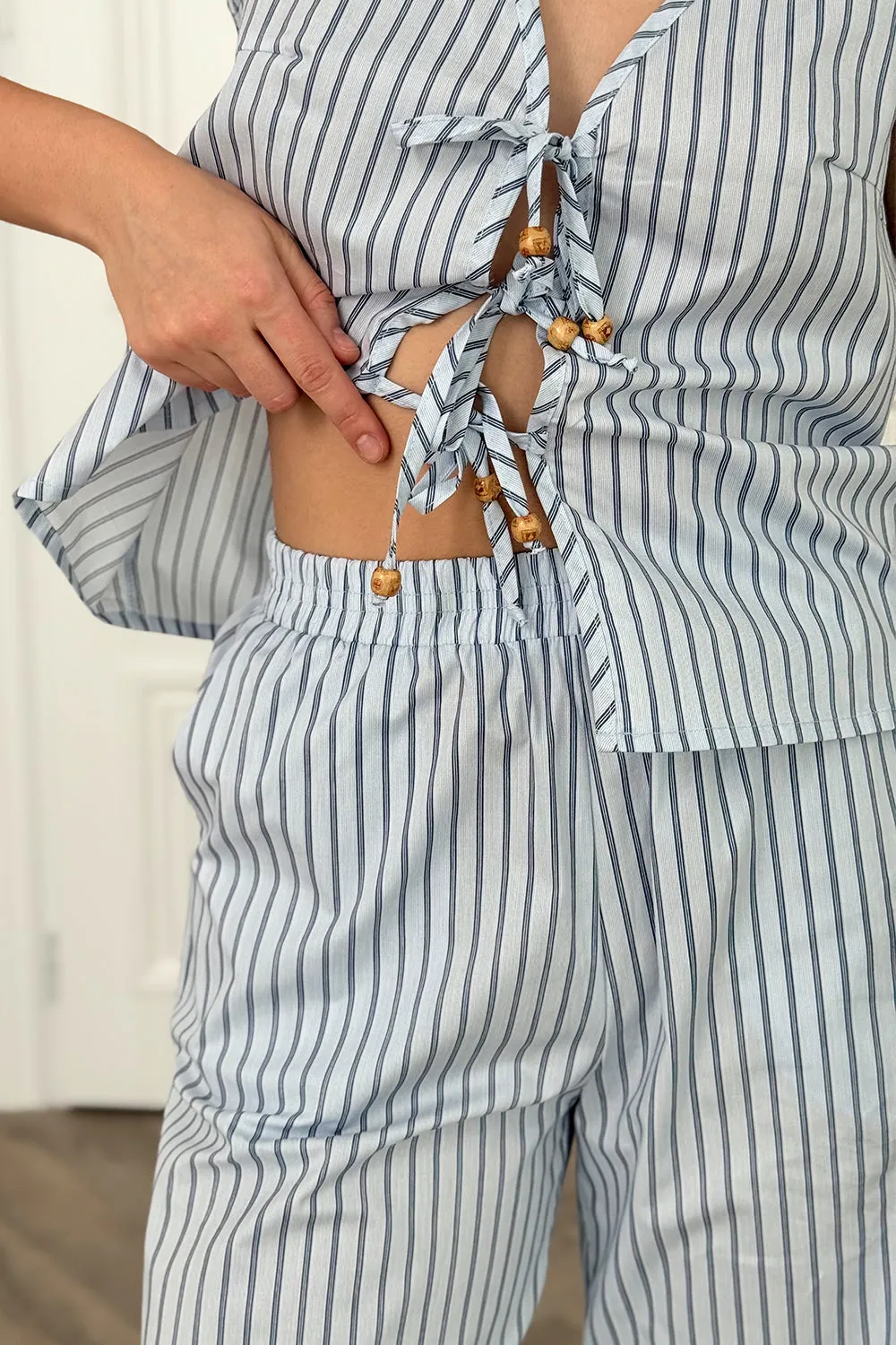 Blue cotton suit