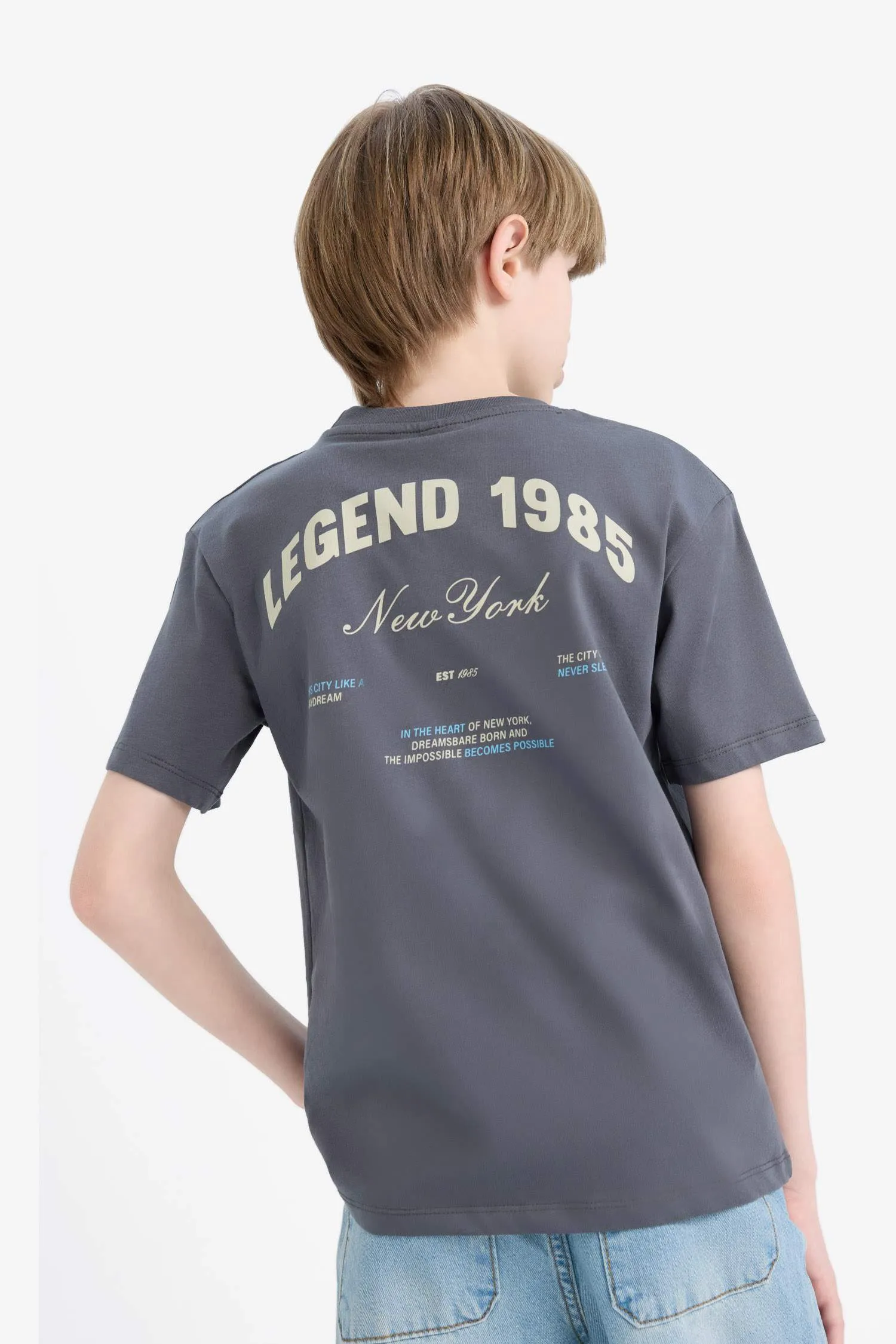 Boy Crew Neck Back Printed T-Shirt