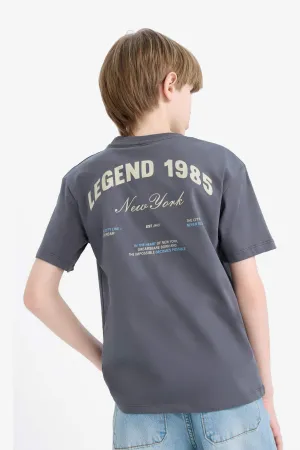 Boy Crew Neck Back Printed T-Shirt