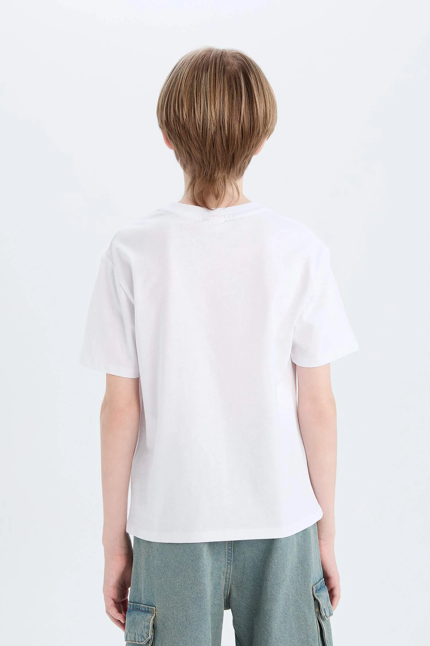 Boy Crew Neck Embroidered Short Sleeve T-Shirt