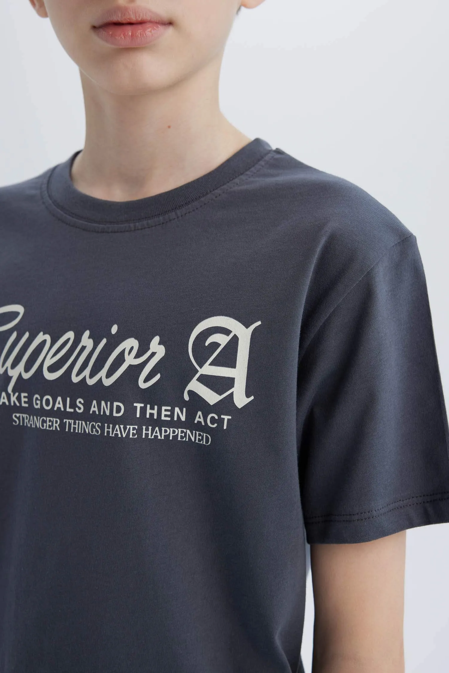 Boy Crew Neck Printed Short Sleeve T-Shirt
