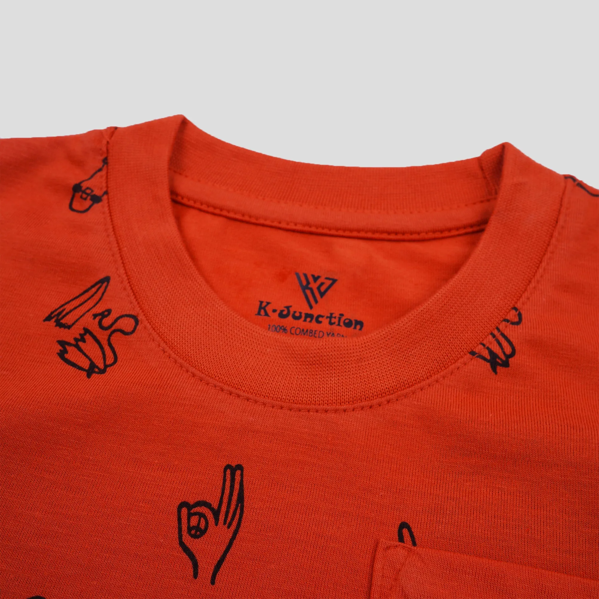 Boys Half Sleeves-Printed T-Shirt (All-over-Pocket)