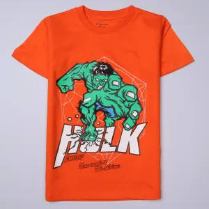 Boys Half Sleeves-Printed T-Shirt (Hulk)