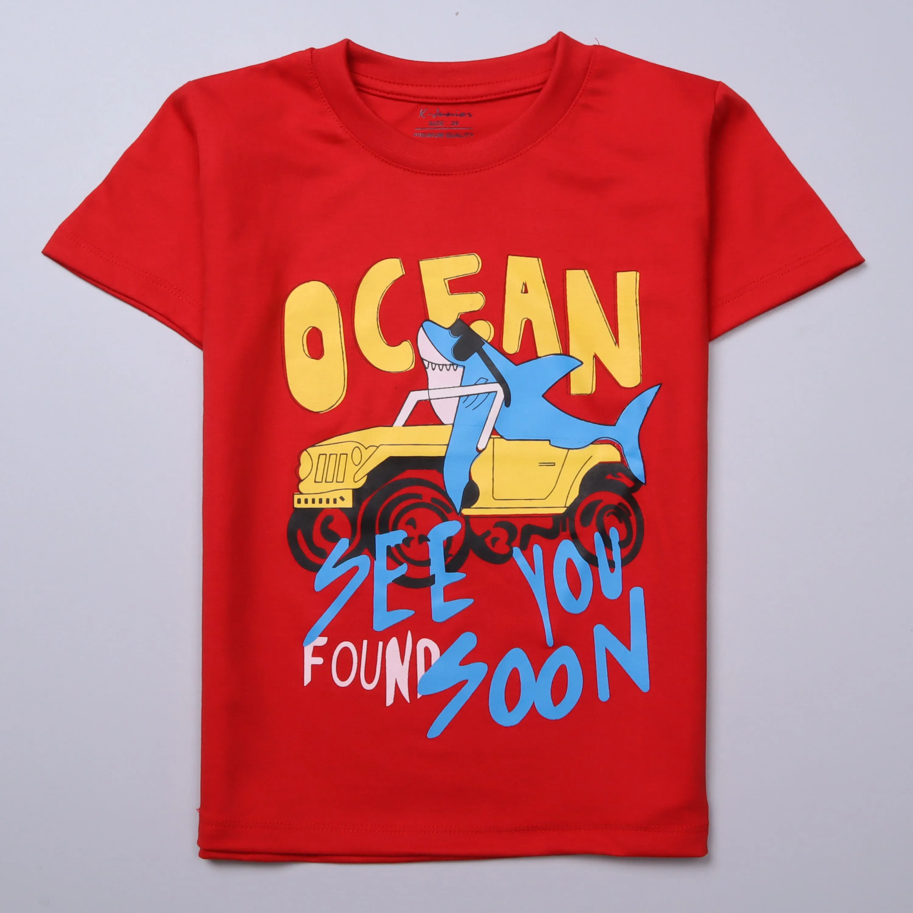 Boys Half Sleeves-Printed T-Shirt (Ocean)