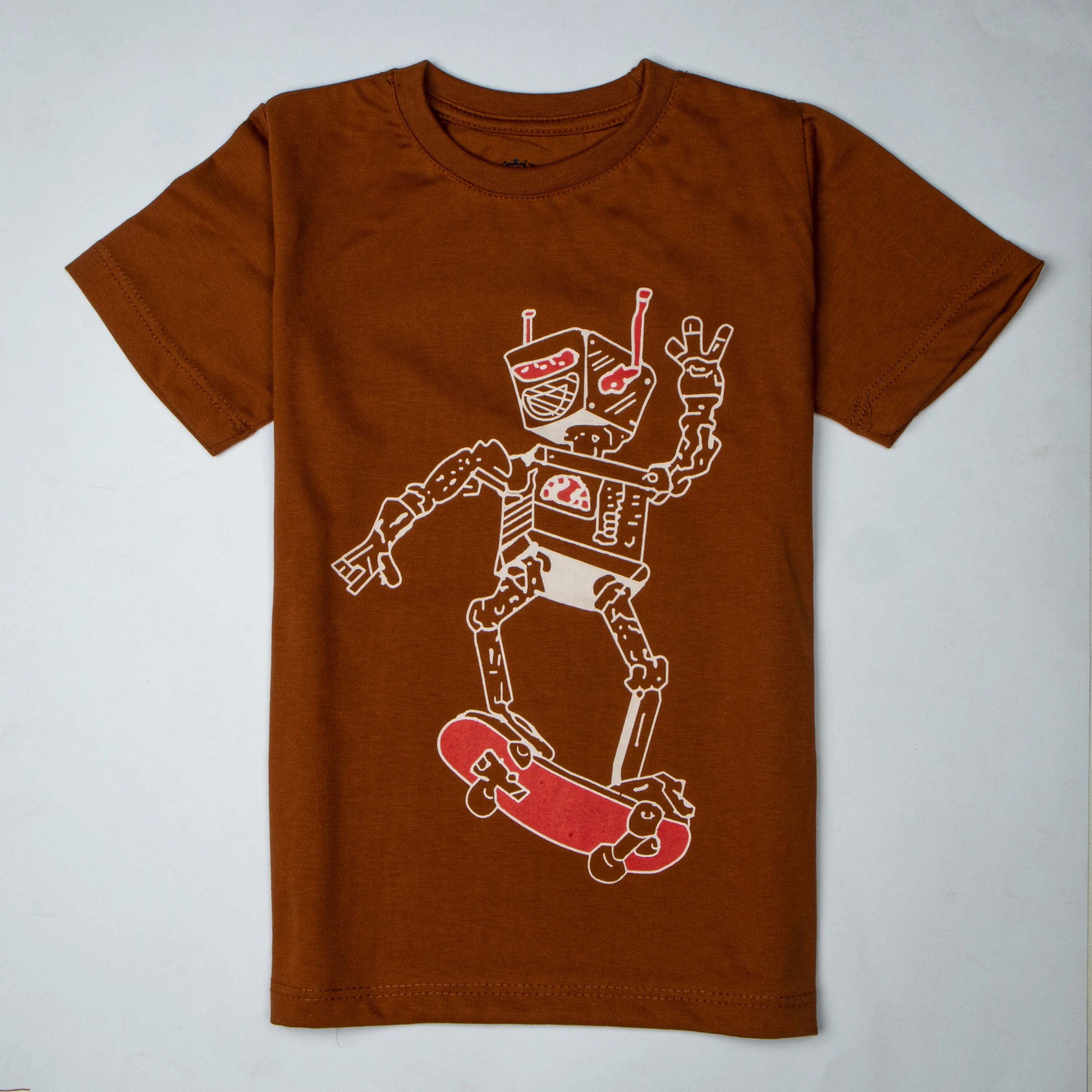 Boys Half Sleeves-Printed T-Shirt (Robot)
