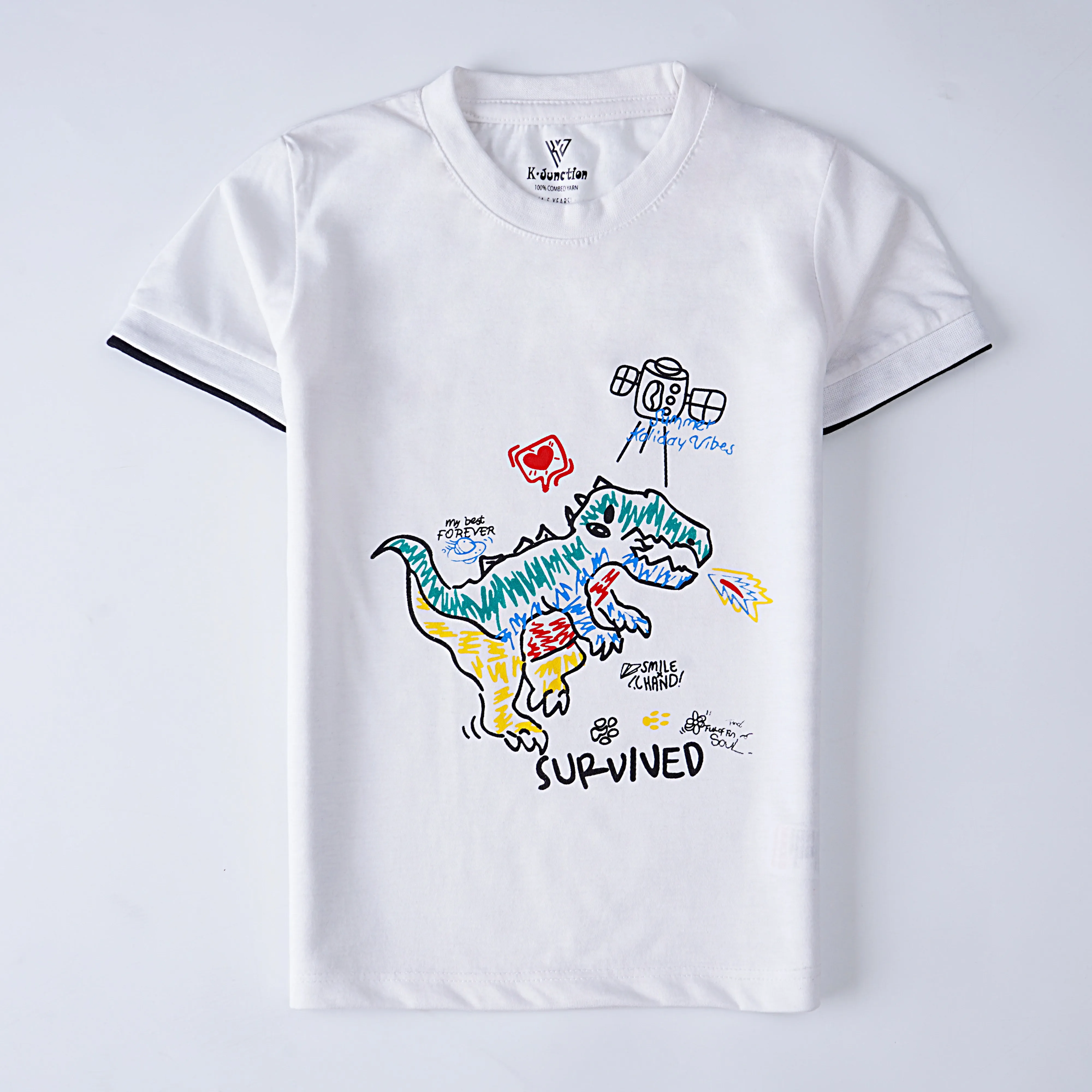 Boys Half Sleeves-Printed T-Shirt (Survived)