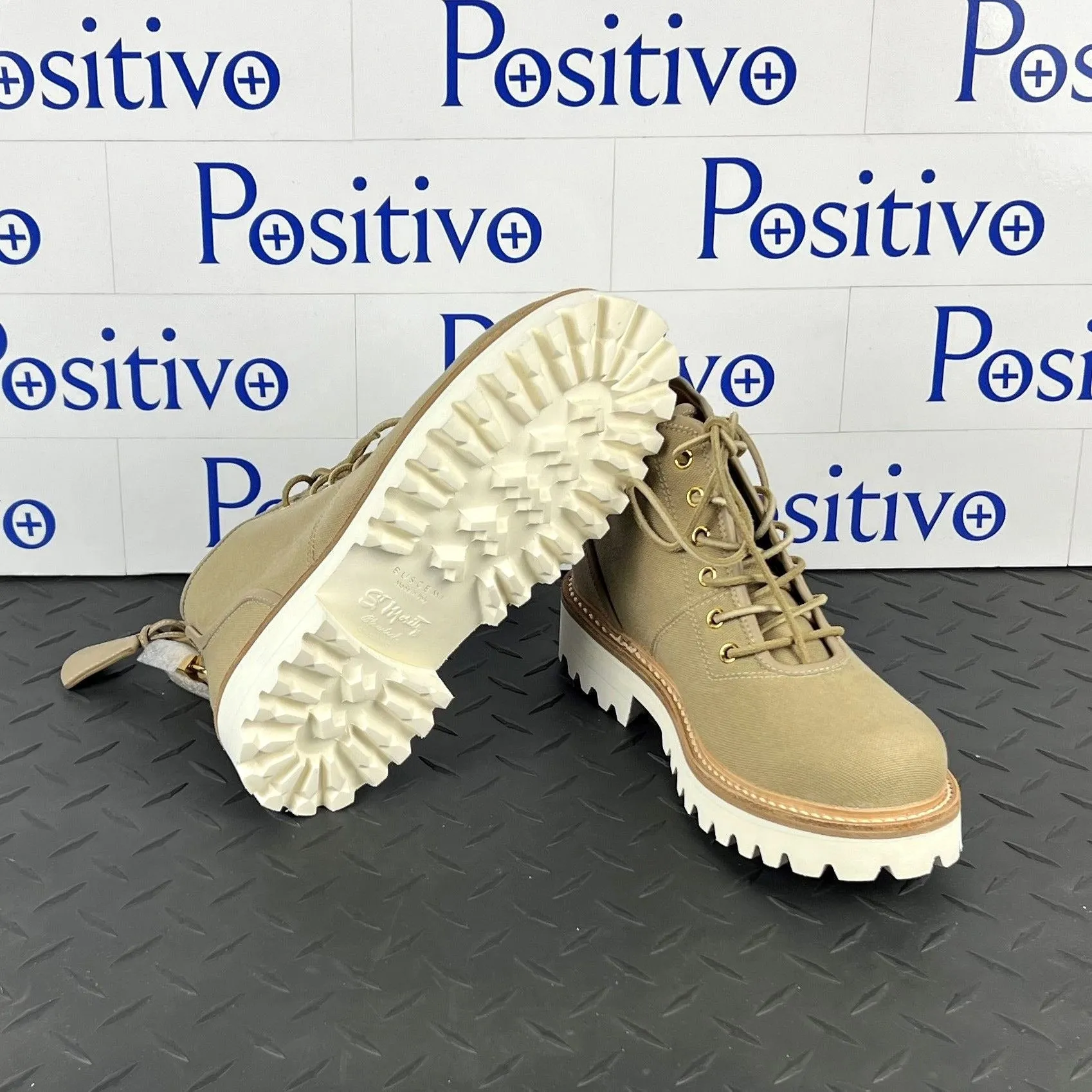 Buscemi Womens Lotta Boot Tortora Canvas Boots