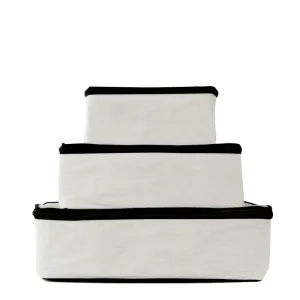 Canvas Packing Cubes - White/Black