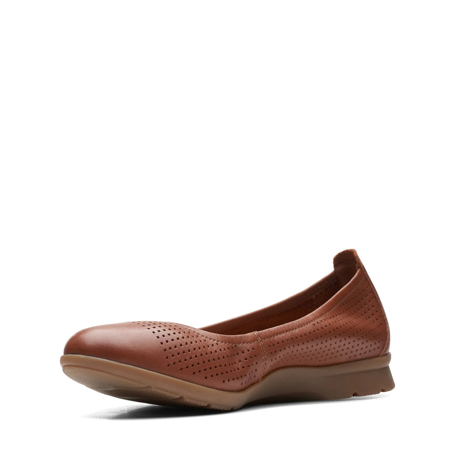 Clarks Jenette Ease Shoes - Tan Leather - 261664834 - D Width (Standard Fit)