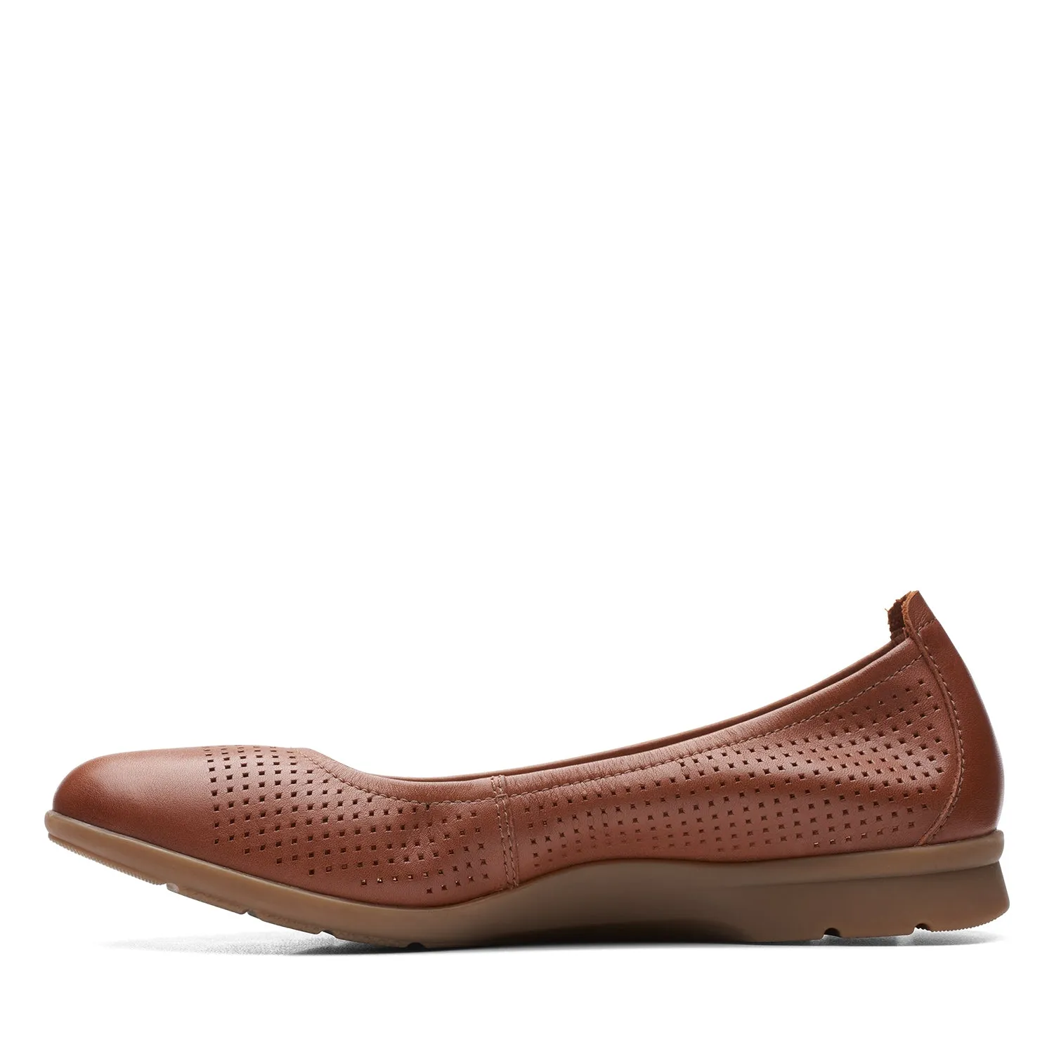 Clarks Jenette Ease Shoes - Tan Leather - 261664834 - D Width (Standard Fit)