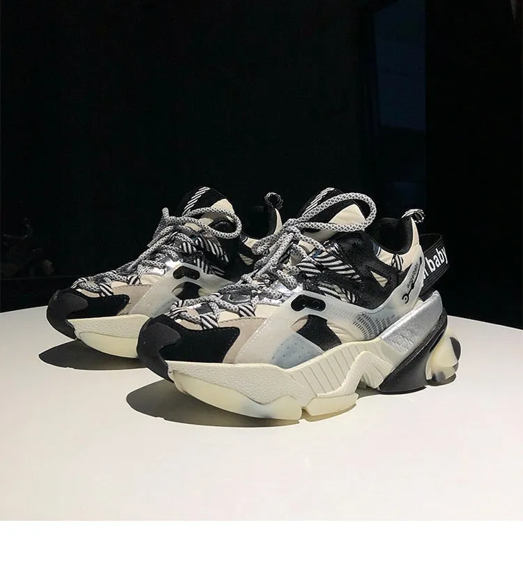 Color Matching Thick Bottom Shoes Woman Platform Shoes