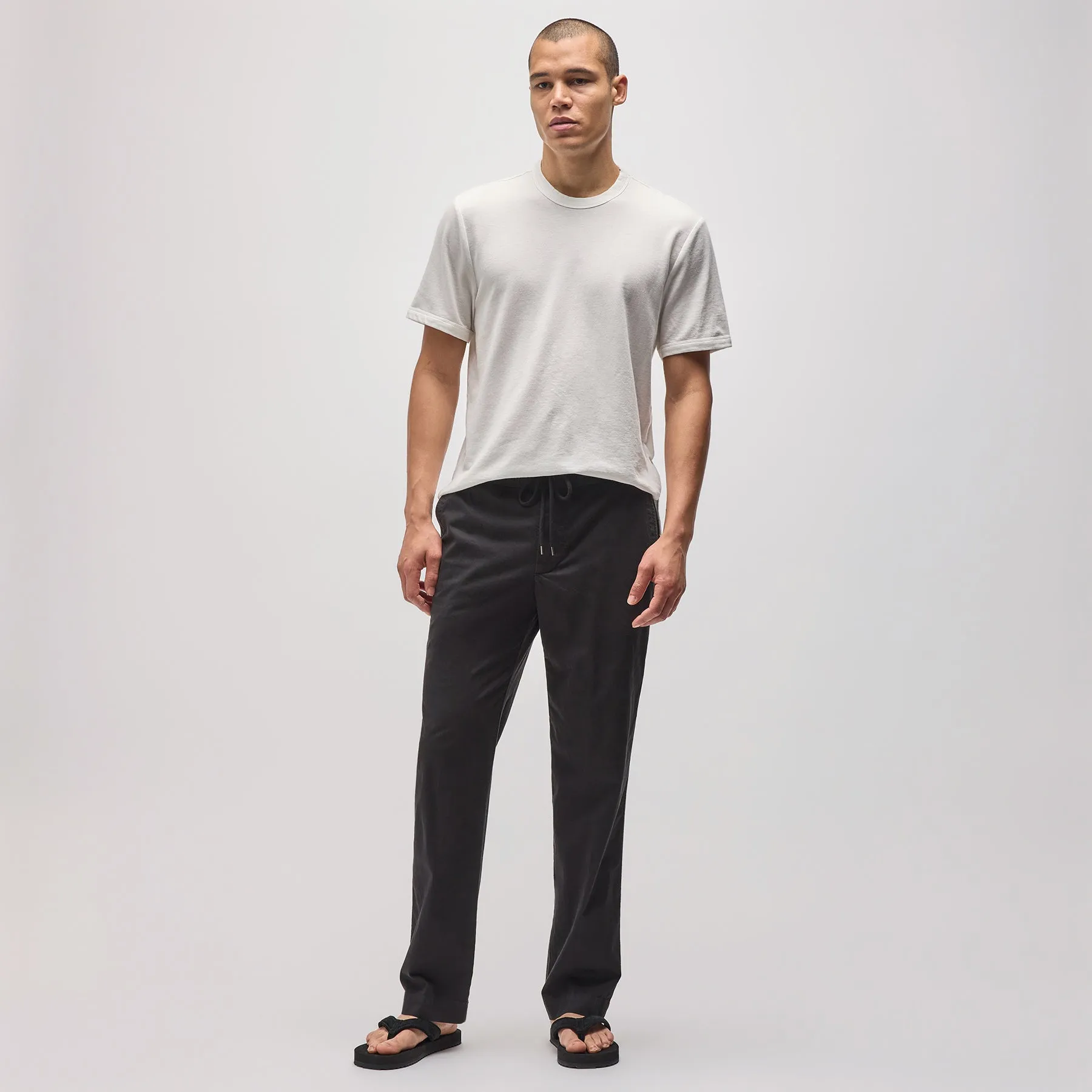 Cotton Linen Work Pant - Black