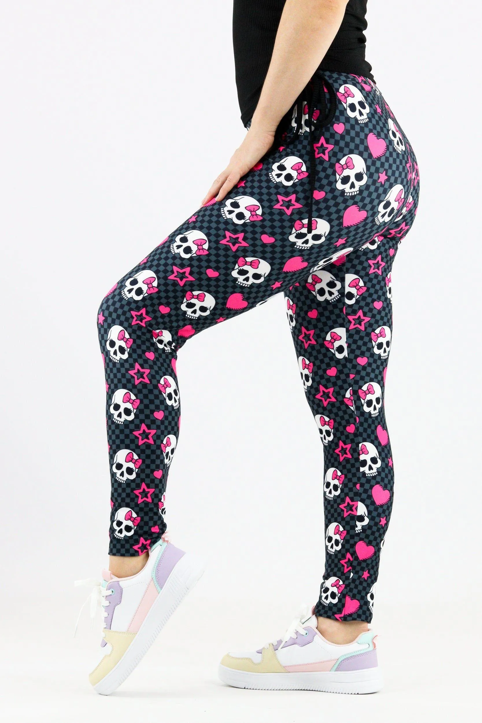 Cute Love Skull - Casual Full Leggings