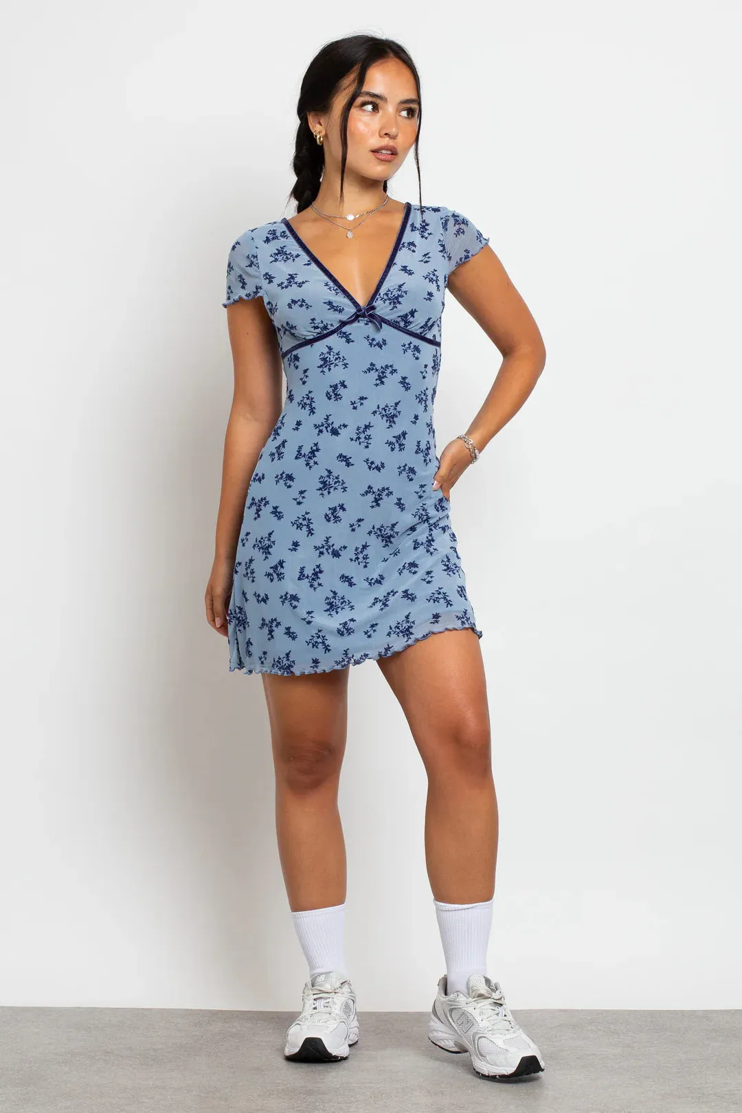 Daisy Street Devore Mesh Mini Dress