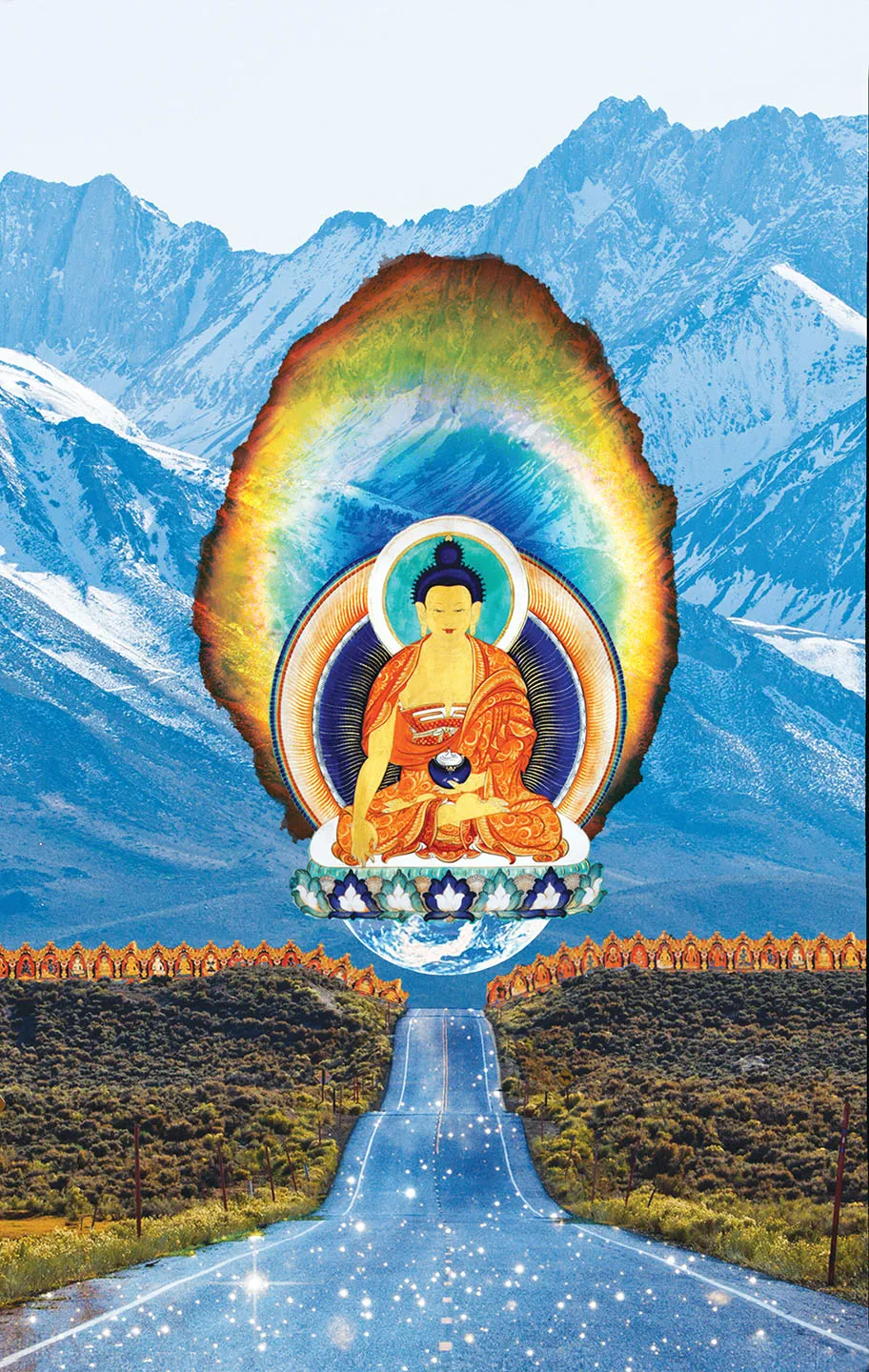 Diamond Buddha Road Canvas Wrap Print