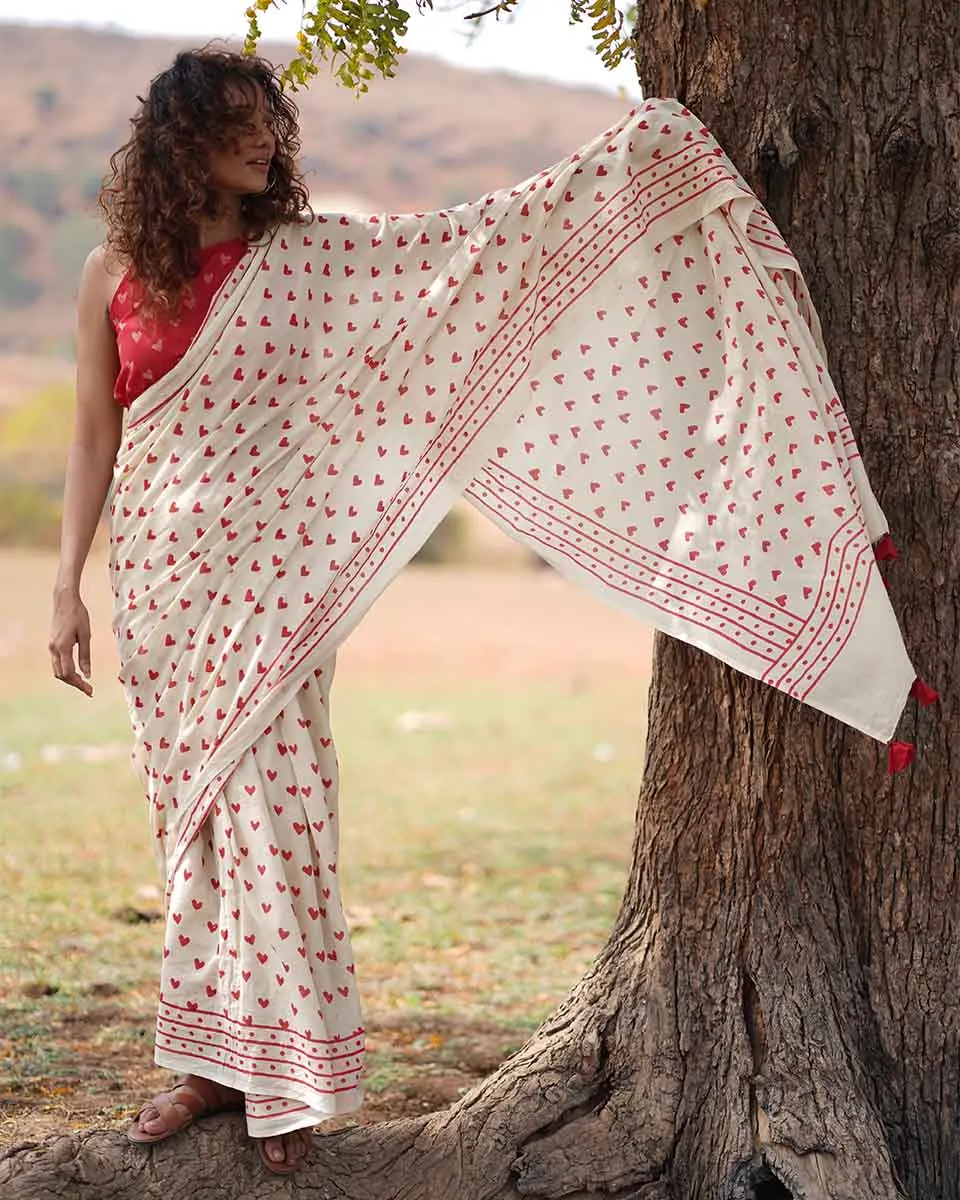 Dil Awara Handblock Printed Cotton Saree