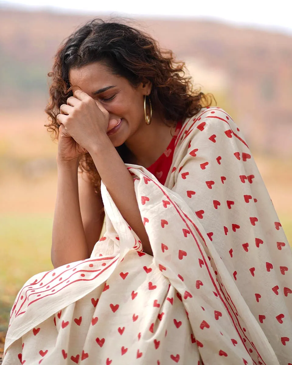Dil Awara Handblock Printed Cotton Saree