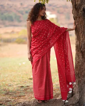 Dil Deewana Handblock Printed Cotton Saree