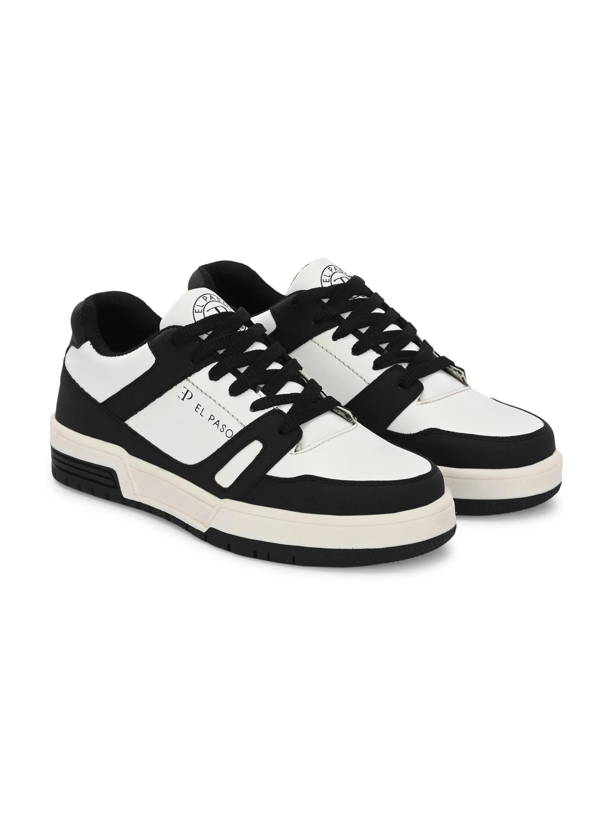 EL PASO Faux Leather Casual Shoes Lace Up Sneakers For Women