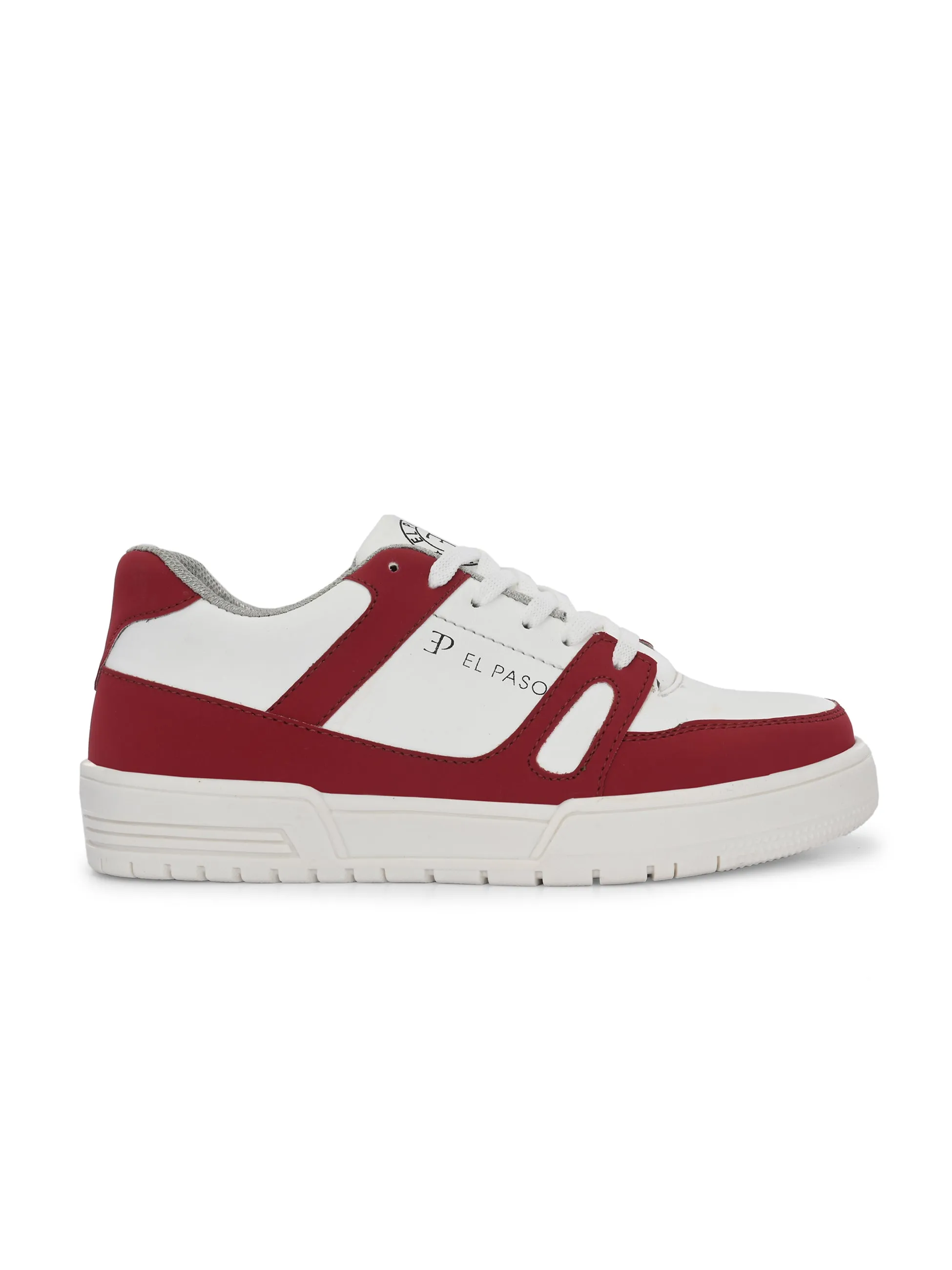 EL PASO Faux Leather Casual Shoes Lace Up Sneakers For Women