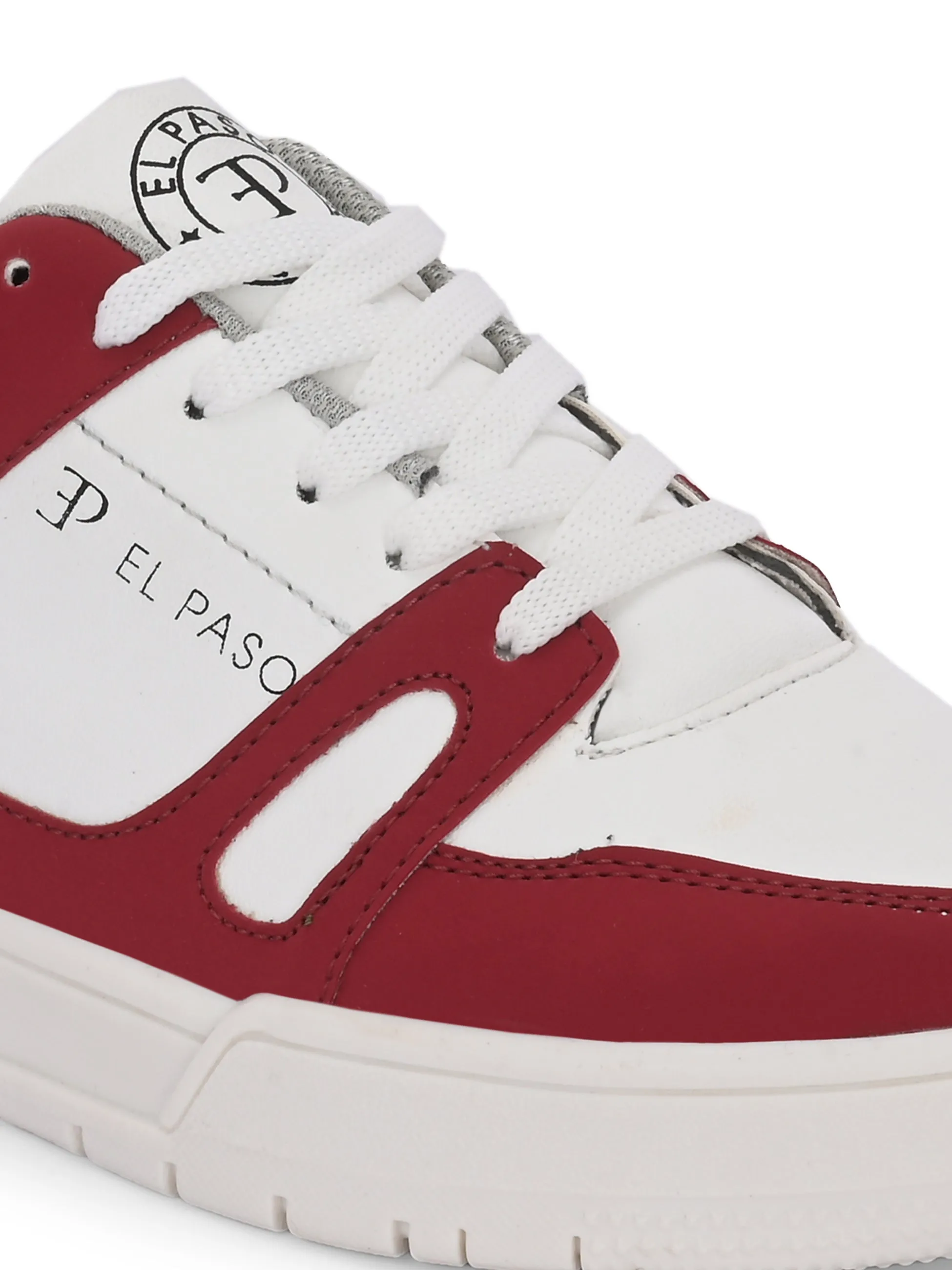 EL PASO Faux Leather Casual Shoes Lace Up Sneakers For Women