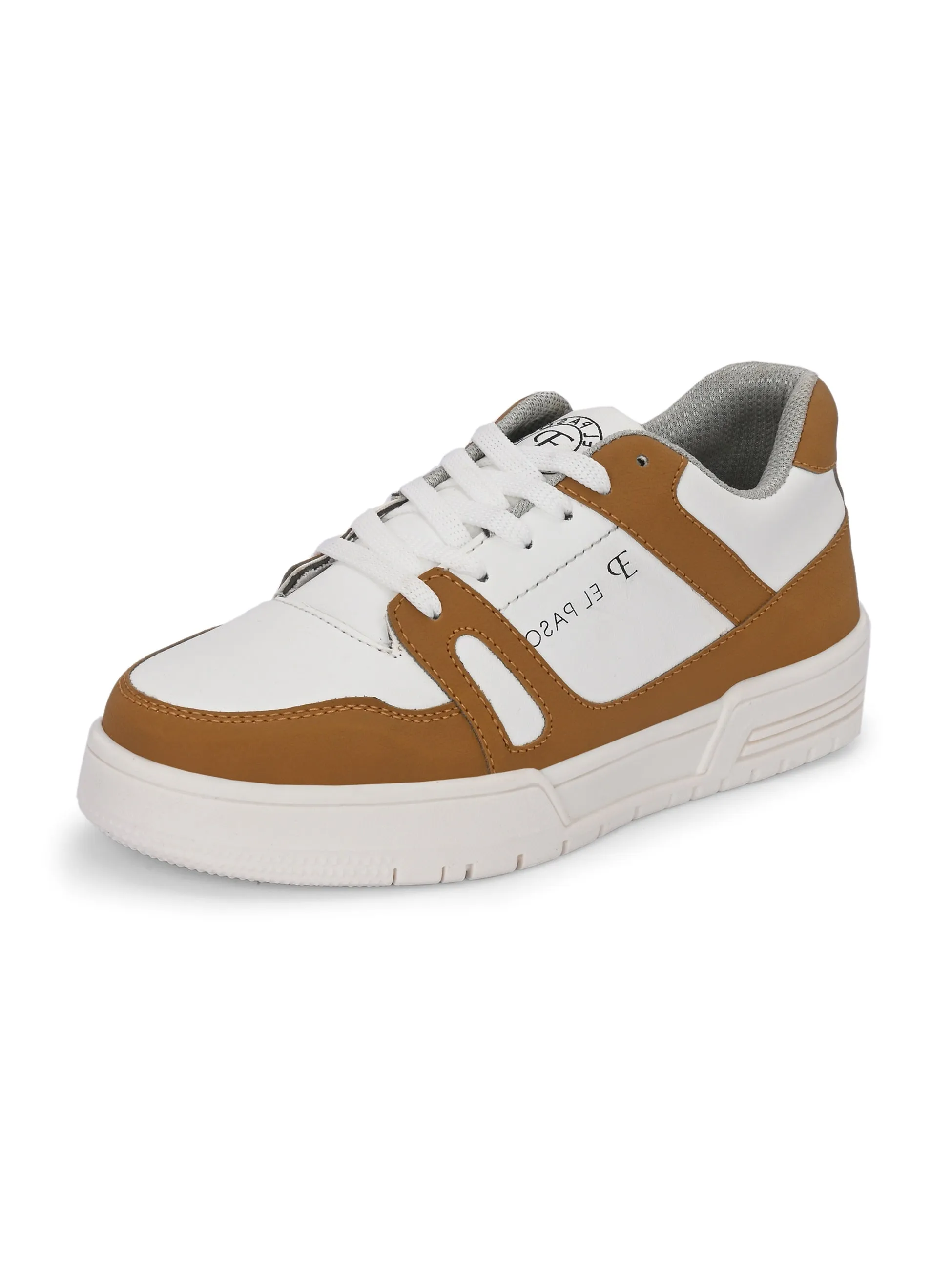 EL PASO Faux Leather Casual Shoes Lace Up Sneakers For Women