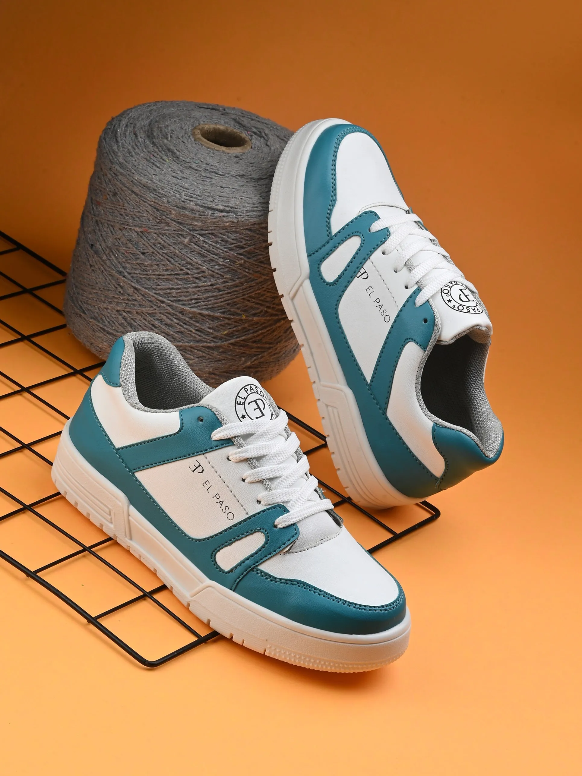 EL PASO Faux Leather Casual Shoes Lace Up Sneakers For Women